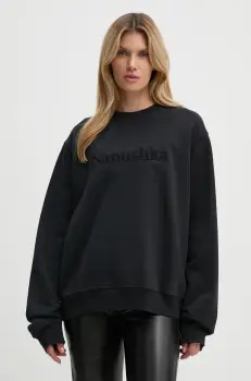 Nanushka hanorac de bumbac REMY femei, culoarea negru, cu imprimeu, NU24CRSH00299 imagine