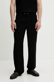 Nanushka pantaloni DEMIS culoarea negru, drept, NM25SSPA11399 imagine