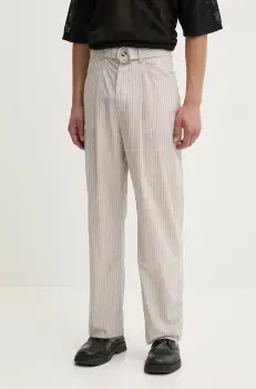 Nanushka pantaloni FERRE barbati, culoarea bej, cu fason chinos, NM24PFPA01775 imagine