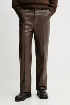 Nanushka pantaloni NM25PFPA04678 culoarea maro, drept, STELLAN imagine