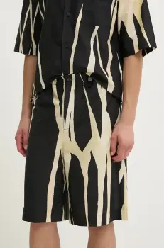 Nanushka pantaloni scurti FELIX barbati, culoarea negru, NM24PFPA01899 imagine