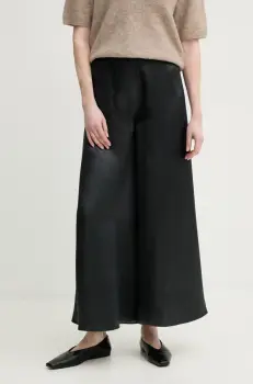 Nanushka pantaloni ZANIAH femei, culoarea verde, lat, high waist, NW25RSPA02977 imagine