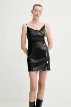 Nanushka rochie ALIDA culoarea negru, mini, mulata, NW25RSTP06299 imagine