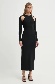 Nanushka rochie ANITTA culoarea negru, maxi, mulata, NW24FWDR43099 imagine