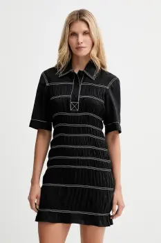 Nanushka rochie culoarea negru, mini, drept, NW25PFDR09999 imagine