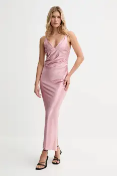 Nanushka rochie culoarea roz, maxi, evazati, NW25PFDR03533 imagine