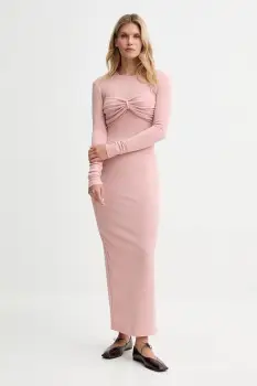 Nanushka rochie culoarea roz, maxi, mulata, NW25PFDR07931 imagine