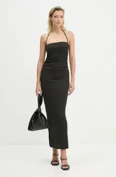 Nanushka rochie ELIZ midi, mulata, NW24PFBS16197 imagine