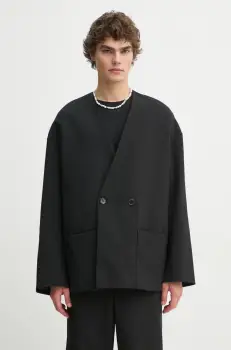 Nanushka sacou din lana CEDRIC culoarea negru, NM24FWJK24499 imagine