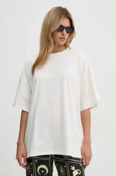 Nanushka tricou din bumbac WREN femei, culoarea alb, NU24CRSH00400 imagine