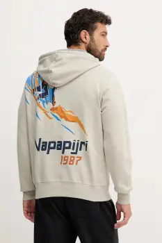 Napapijri bluza B-Fiemme culoarea gri, cu gluga, cu imprimeu, NP0A88SAH641 imagine