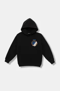 Napapijri bluza copii B-ADIGE culoarea negru, cu gluga, cu imprimeu, NP0A88ZXF0N1 imagine