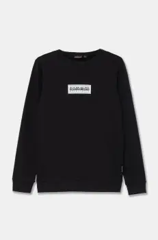 Napapijri bluza copii B-CHAMOIS C culoarea negru, cu imprimeu, NP0A4HY30411 imagine