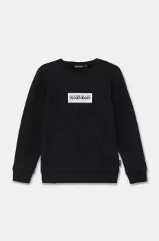 Napapijri bluza copii B-CHAMOIS C culoarea negru, cu imprimeu, NP0A4HY30411 imagine