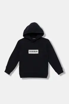 Napapijri bluza copii B-CHAMOIS culoarea bleumarin, cu gluga, cu imprimeu, NP0A4HY41761 imagine