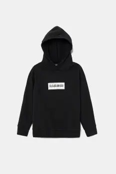 Napapijri bluza copii B-CHAMOIS culoarea negru, cu gluga, cu imprimeu, NP0A4HY40411 imagine