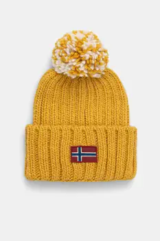 Napapijri caciula din amestec de lana Semiury culoarea galben, NP0A4GKCY1O1 imagine