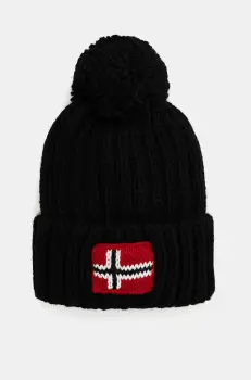 Napapijri caciula din lana pentru copii SEMIURY 6 culoarea negru, din tricot gros, NP0A4GMH0411 imagine