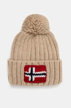 Napapijri caciula Semiury 5 culoarea bej, din tricot gros, NP0A4GKBN1J1 imagine