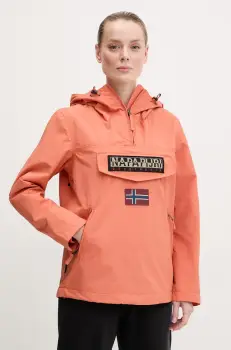Napapijri geaca Rainforest femei, culoarea portocaliu, de tranzitie, NP0A4G7FA691 imagine