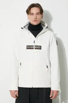 Napapijri geaca Rainforest Open S barbati, culoarea alb, de tranzitie, NP0A4H2ON1A1 imagine