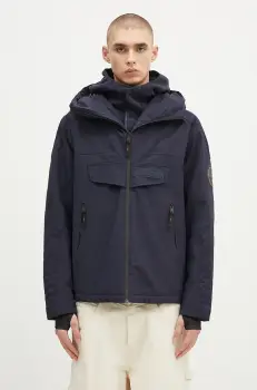 Napapijri geaca Rainforest Tech Op barbati, culoarea bleumarin, de tranzitie, NP0A4IAF1761 imagine