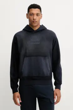 Napapijri hanorac de bumbac B-Comel culoarea albastru marin, cu gluga, uni, NP0A88Y81761 imagine