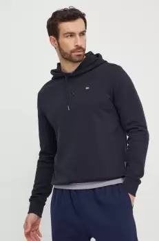 Napapijri hanorac de bumbac barbati, culoarea albastru marin, cu gluga, neted imagine