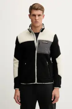 Napapijri hanorac fleece Yupik 3 culoarea negru, cu model, NP0A4GNTMCB1 imagine