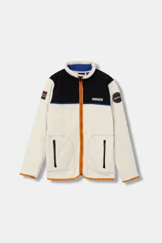 Napapijri hanorac polar pentru copii T-ARBARI culoarea bej, cu imprimeu, NP0A88ZVN1J1 imagine