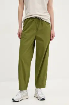 Napapijri pantaloni de bumbac M-Cisa femei, culoarea verde, fason chinos, high waist, NP0A4IFVG1V1 imagine
