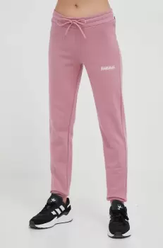 Napapijri pantaloni de trening culoarea roz, neted imagine