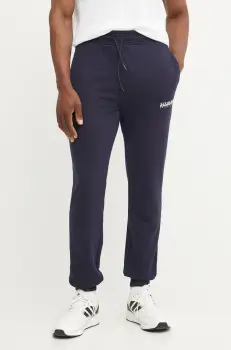 Napapijri pantaloni de trening din bumbac M-Gori barbati, culoarea albastru marin, cu imprimeu, NP0A4IDS1761 imagine