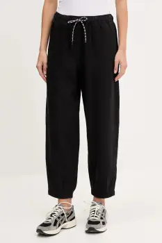 Napapijri pantaloni din amestec de in M-Ete culoarea negru, uni, NP0A4IFU9411 imagine