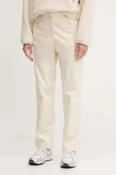 Napapijri pantaloni M-Isarco culoarea bej, drept, high waist, NP0A88XWN1J1 imagine