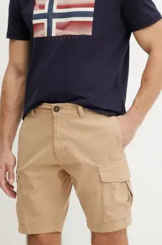 Napapijri pantaloni scurti din bumbac N-Deline barbati, culoarea bej, NP0A4HOTN1Q1 imagine