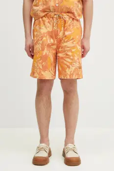 Napapijri pantaloni scurti jeans N-Talla Aop barbati, culoarea portocaliu, NP0A4IBRFED1 imagine