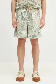 Napapijri pantaloni scurti jeans N-Talla Aop barbati, culoarea verde, NP0A4IBRFCU1 imagine