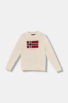 Napapijri pulover de bumbac D-MURA culoarea bej, NP0A88ZFN1J1 imagine