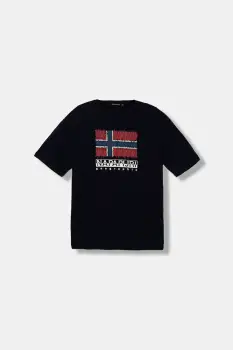 Napapijri tricou de bumbac pentru copii S-ADIGE culoarea bleumarin, cu imprimeu, NP0A88ZW1761 imagine