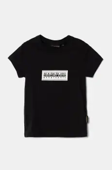 Napapijri tricou de bumbac pentru copii S-CHAMOIS SS culoarea negru, cu imprimeu, NP0A4HYL0411 imagine