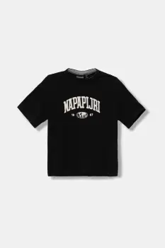 Napapijri tricou de bumbac pentru copii S-INOT culoarea negru, cu imprimeu, NP0A891F9411 imagine