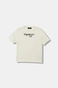 Napapijri tricou de bumbac pentru copii S-PRIMIERO culoarea bej, cu imprimeu, NP0A88ZY2061 imagine