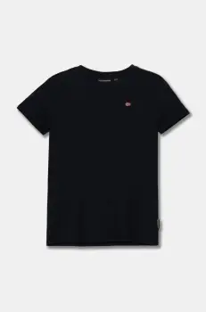 Napapijri tricou de bumbac pentru copii SALIS SS 2 culoarea negru, neted, NP0A4GEH0411 imagine