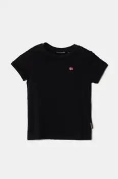 Napapijri tricou de bumbac pentru copii SALIS SS 2 culoarea negru, neted, NP0A4GEH0411 imagine