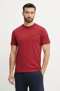 Napapijri tricou din bumbac S-Amundsen barbati, culoarea rosu, cu imprimeu, NP0A4IN8R1E1 imagine