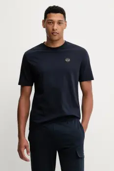 Napapijri tricou din bumbac S-Badge culoarea albastru marin, cu imprimeu, NP0A89491761 imagine