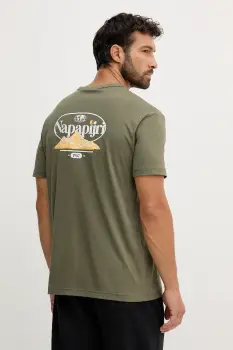 Napapijri tricou din bumbac S-Bradgate culoarea verde, cu imprimeu, NP0A88UNG0A1 imagine