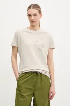 Napapijri tricou din bumbac S-Eclair femei, culoarea bej, NP0A4IG1N901 imagine