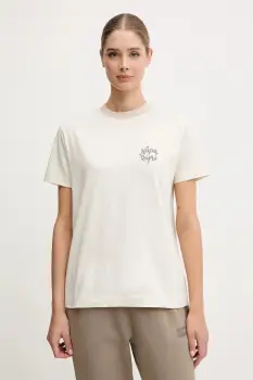 Napapijri tricou din bumbac S-Fedaia culoarea bej, NP0A88XON1J1 imagine